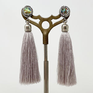 ESSIE grey tassel stud earrings - 