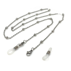 FRANCIE silver necklace, mask, eyeglass chain - 