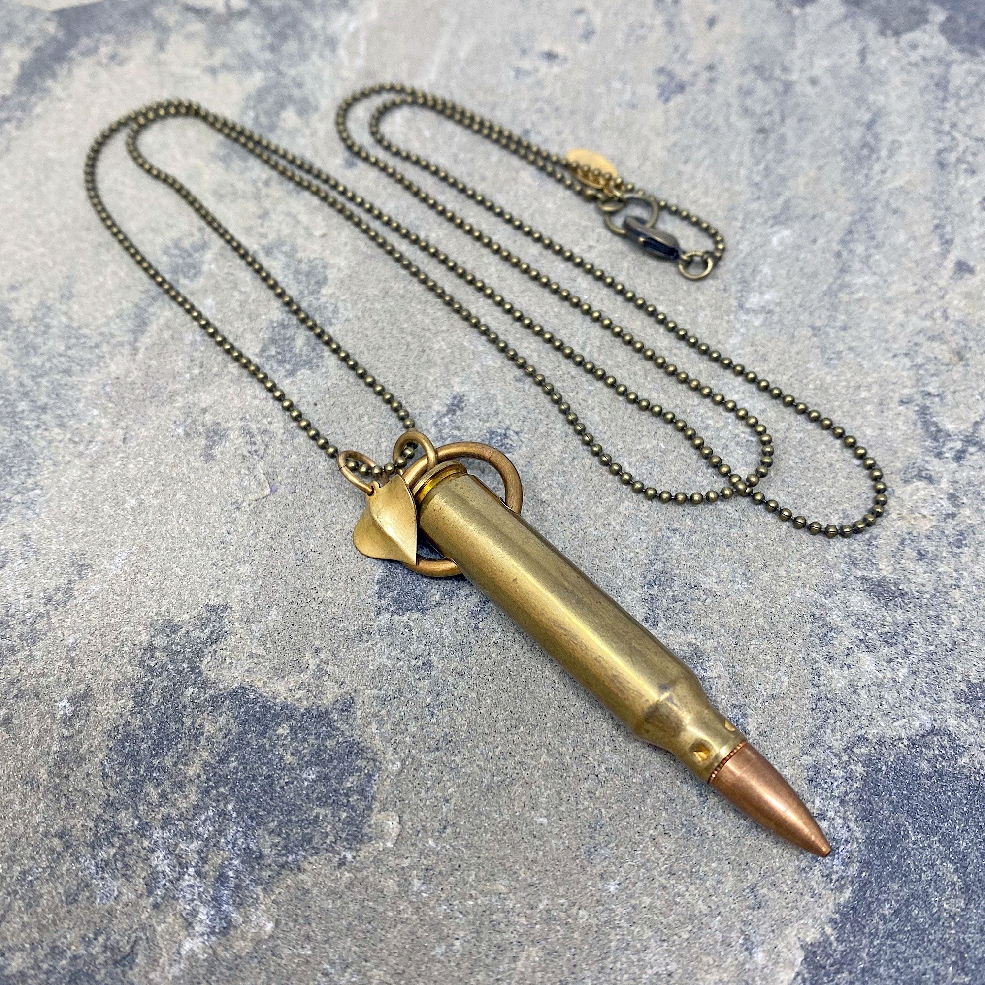 GUNSMOKE vintage bullet necklace
