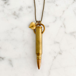 GUNSMOKE vintage bullet necklace-GREEN BIJOU