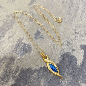 HEATON gold and teal pendant necklace - 