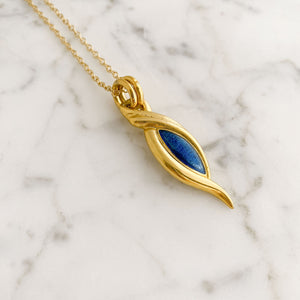 HEATON gold and teal pendant necklace - 