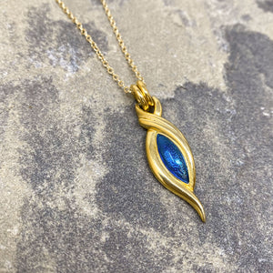 HEATON gold and teal pendant necklace - 