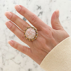 HUGO pink confetti glass ring - 