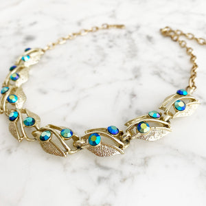 JACE vintage gold leaf choker necklace - 