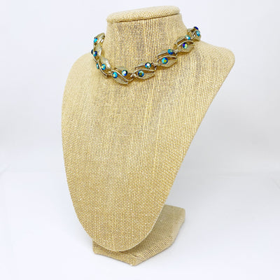Gold leaf choker necklace hot sale