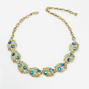 JACE vintage gold leaf choker necklace - 