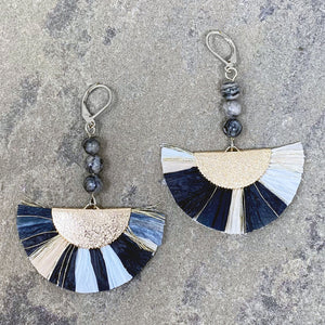 JADON raffia fan earrings - 