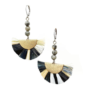 JADON raffia fan earrings - 