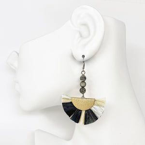 JADON raffia fan earrings - 