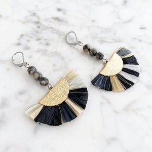 JADON raffia fan earrings - 