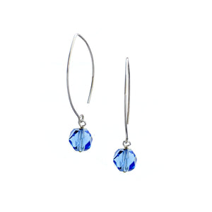 JANIS long sterling crystal earrings - 
