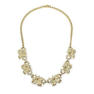 JENNA vintage gold leaf necklace - 