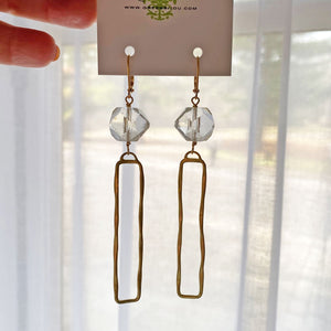 JINAN minimalist long gold earrings - 