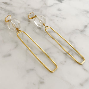 JINAN minimalist long gold earrings - 
