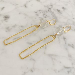JINAN minimalist long gold earrings - 