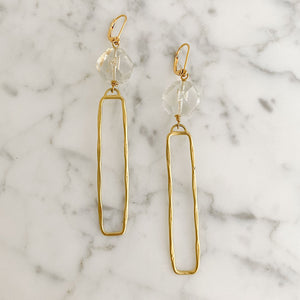 JINAN minimalist long gold earrings - 