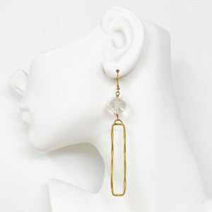 JINAN minimalist long gold earrings - 