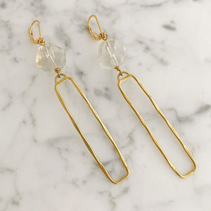 JINAN minimalist long gold earrings - 