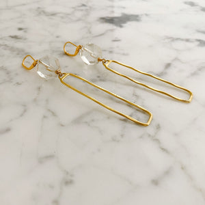 JINAN minimalist long gold earrings - 