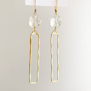 JINAN minimalist long gold earrings - 