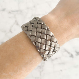 JOEL gun metal braided cuff bracelet - 