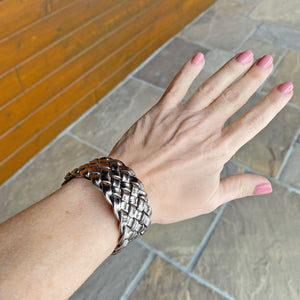 JOEL gun metal braided cuff bracelet - 