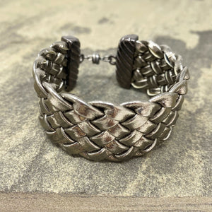 JOEL gun metal braided cuff bracelet - 