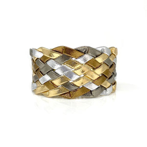 JOEL mixed metal braided cuff bracelet - 