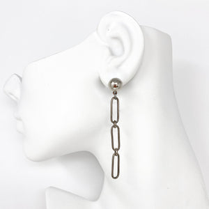 JULIEN silver paper clip earrings - 