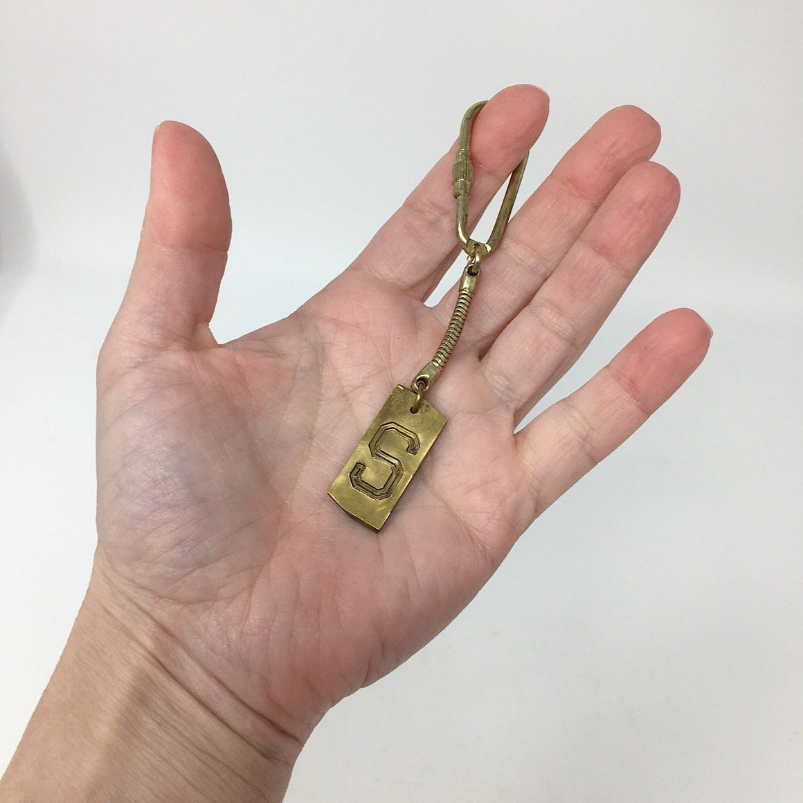 KALINDA personalized brass keychain-GREEN BIJOU
