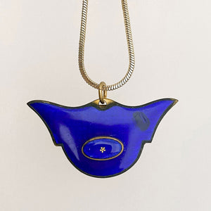 KNOX Art Deco blue enamel pendant necklace - 