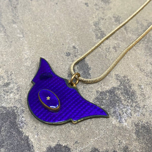 KNOX Art Deco blue enamel pendant necklace - 