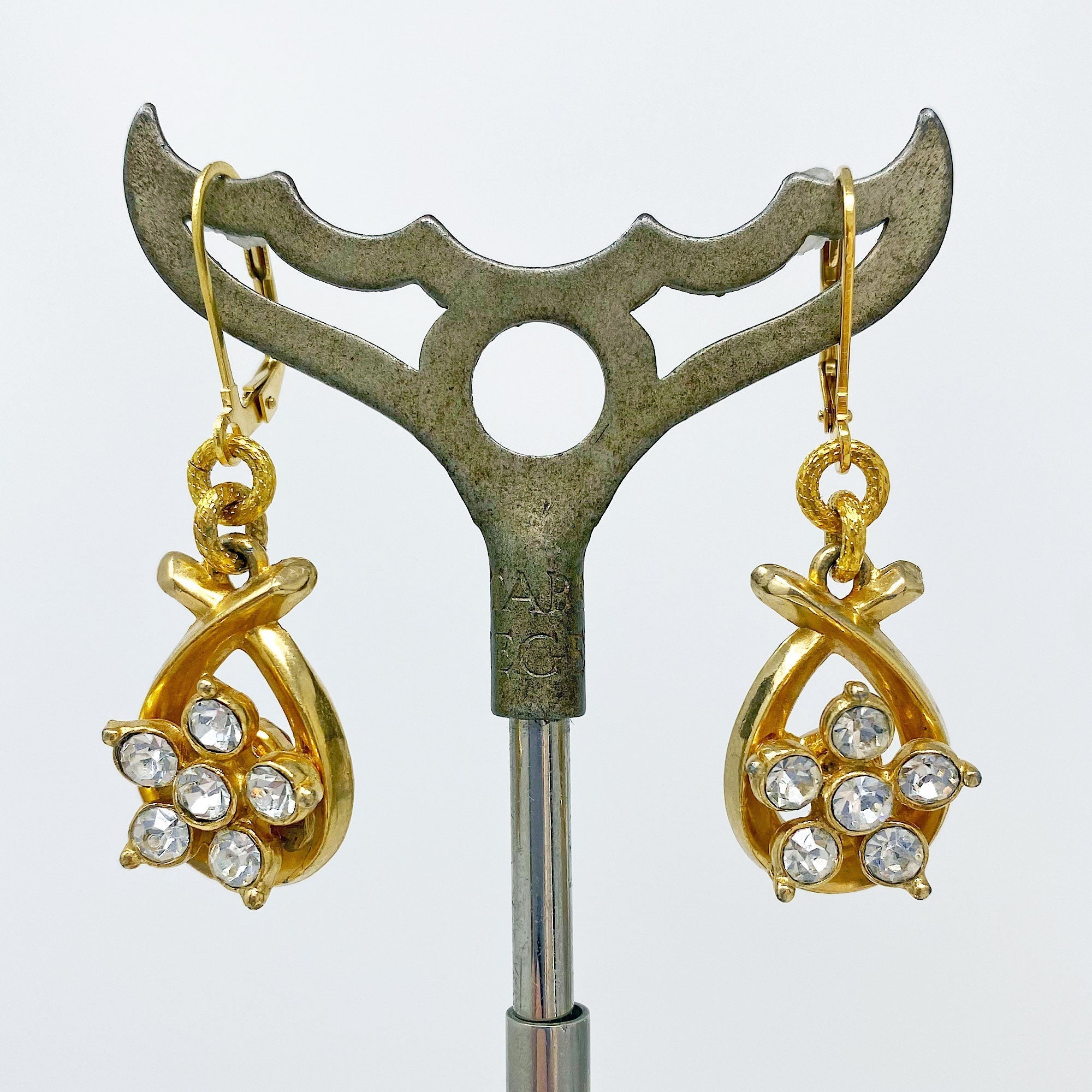 LIANNE vintage gold crystal earrings - 