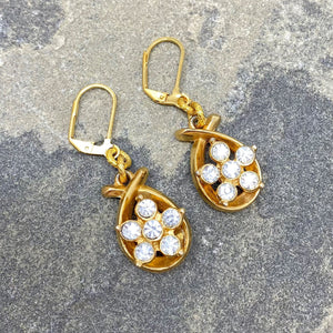 LIANNE vintage gold crystal earrings - 