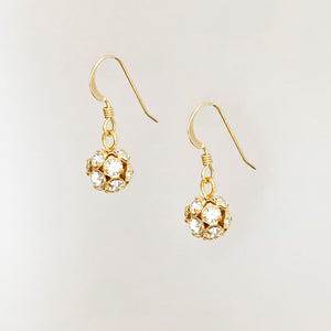 LOLA gold rhinestone ball earrings - 