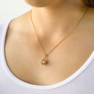 LOLA gold rhinestone ball necklace - 