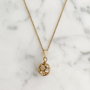 LOLA gold rhinestone ball necklace - 