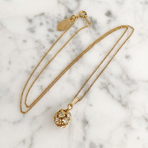 LOLA gold rhinestone ball necklace - 