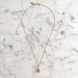 LOLA gold rhinestone ball necklace - 