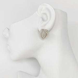 LUCIEN vintage silver heart studs - 