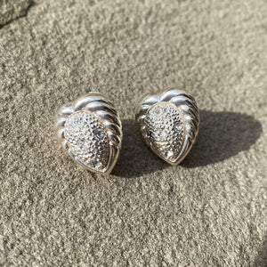 LUCIEN vintage silver heart studs - 