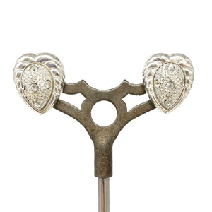 LUCIEN vintage silver heart studs - 