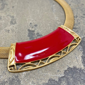 MAHONEY Monet red and gold mesh necklace - 