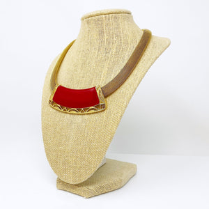 MAHONEY Monet red and gold mesh necklace - 