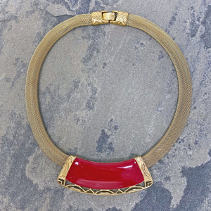 MAHONEY Monet red and gold mesh necklace - 