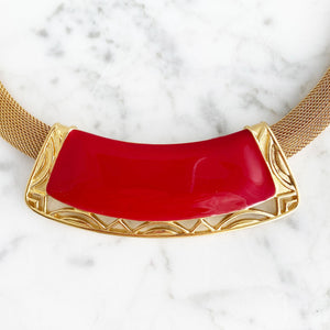 MAHONEY Monet red and gold mesh necklace - 
