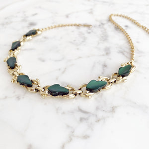 MALENA green and gold choker necklace - 