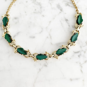 MALENA green and gold choker necklace - 