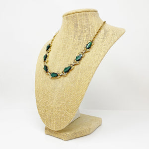 MALENA green and gold choker necklace - 